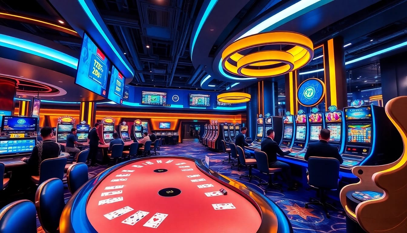 Engaging online gaming scene at 789F, showcasing vibrant betting activities and modern casino elements.