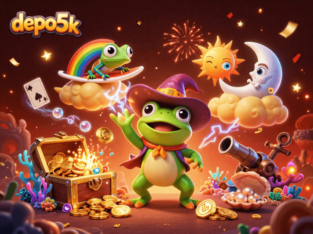 Experience the thrill with depo 5k as you ride the tide of gold and fortune in a vibrant casino world.