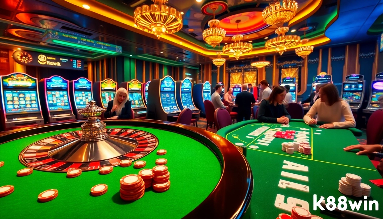 Experience the excitement of k88win at a luxury casino with vibrant games and thrilling action.