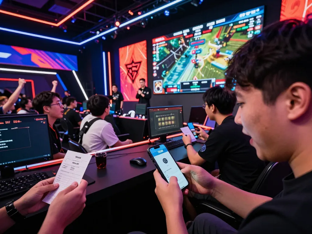 Engaging esports betting atmosphere showcasing TR88 app in action amidst live audience excitement
