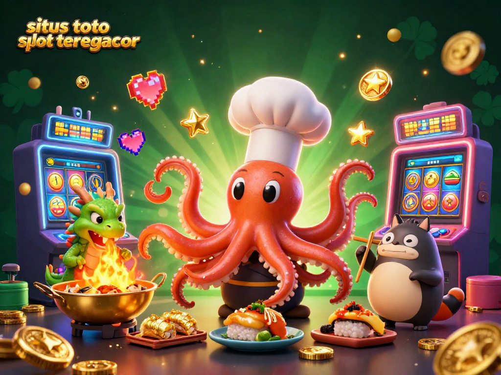 Experience thrilling gaming with situs toto slot tergacor featuring vibrant 3D casino characters and golden elements.