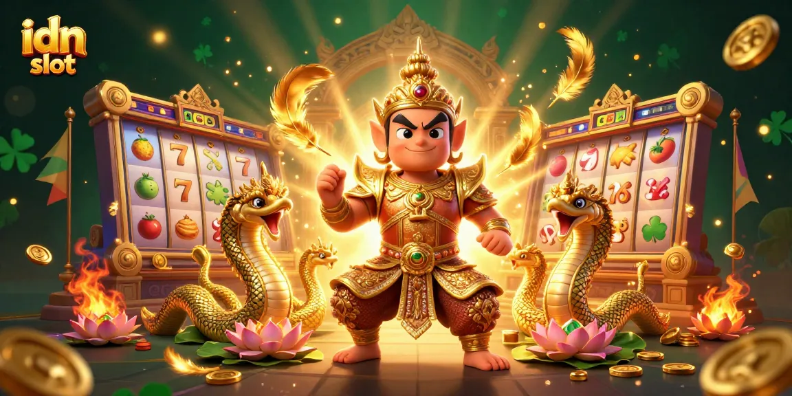 Engaging idn slot scene with 3D characters and vibrant slot elements for dynamic casino fun