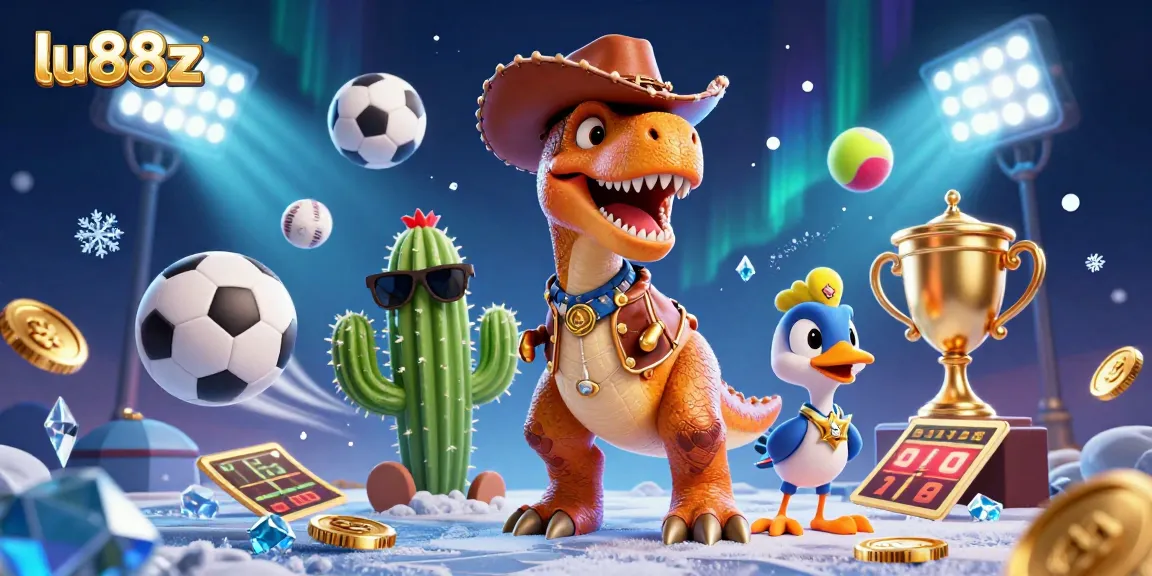 Engage with winning strategies at lu88z in this vibrant Western-themed casino illustration.