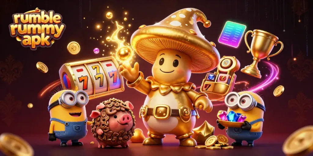 Play thrilling games with the rumble rummy apk in a magical golden scene filled with casino excitement!