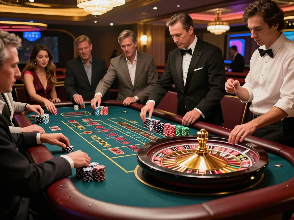 Players engaging with roulette at F168 casino, showcasing excitement and strategic betting.
