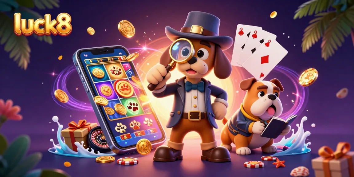Engage in thrilling luck8 adventures with cartoon characters unveiling poker treasures in a colorful casino.