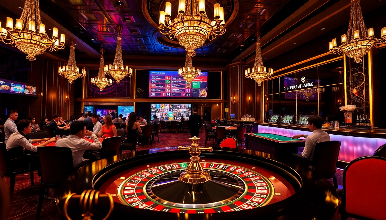Experience high-stakes gaming at a luxurious Rik vip casino table with vibrant chips.