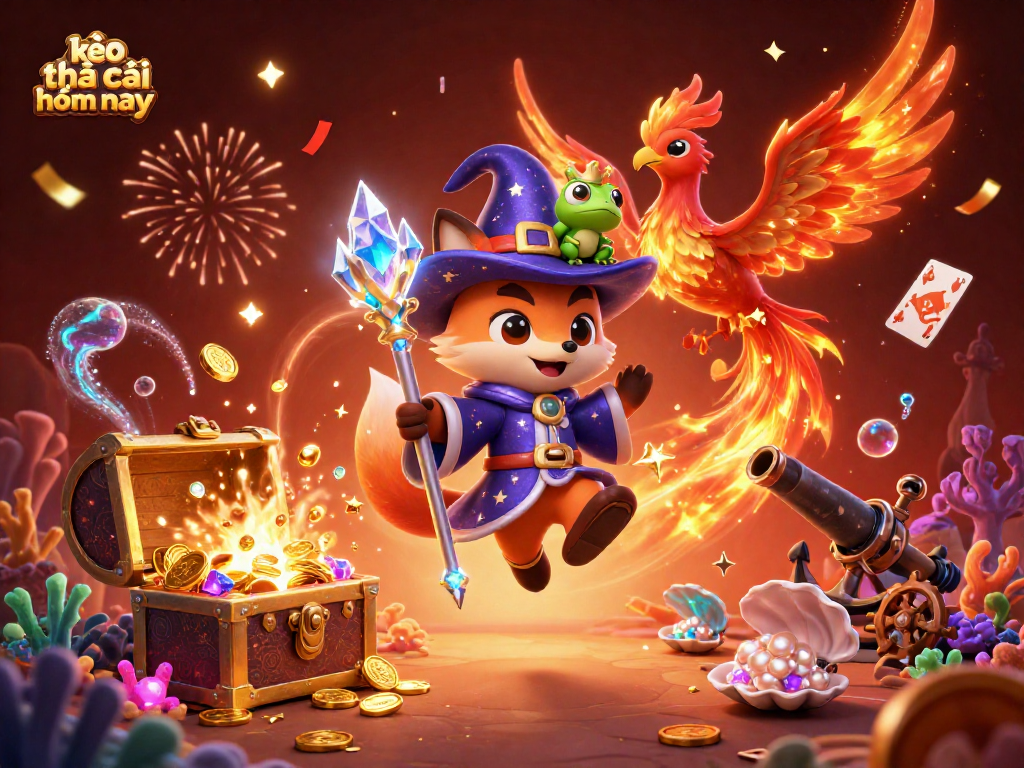 Experience the thrill of kèo nhà cái hôm nay with a fiery 3D casino scene showcasing magical elements.