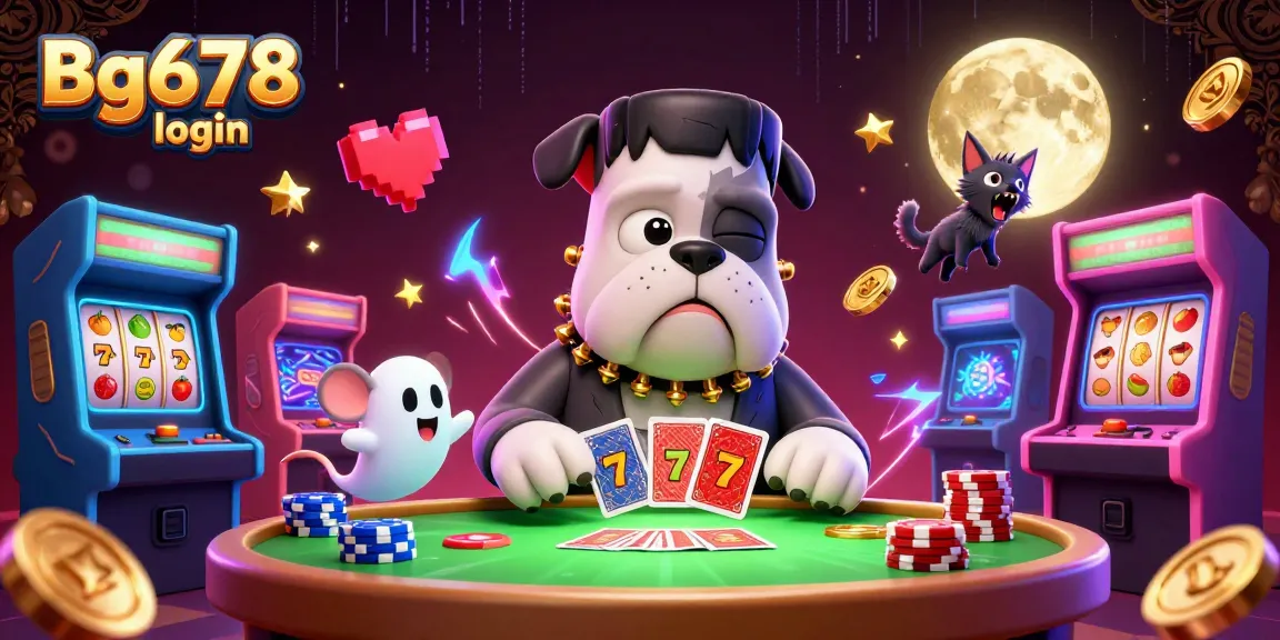 Experience the excitement of Bg678 login with a lively casino scene featuring unique characters and vibrant game elements.