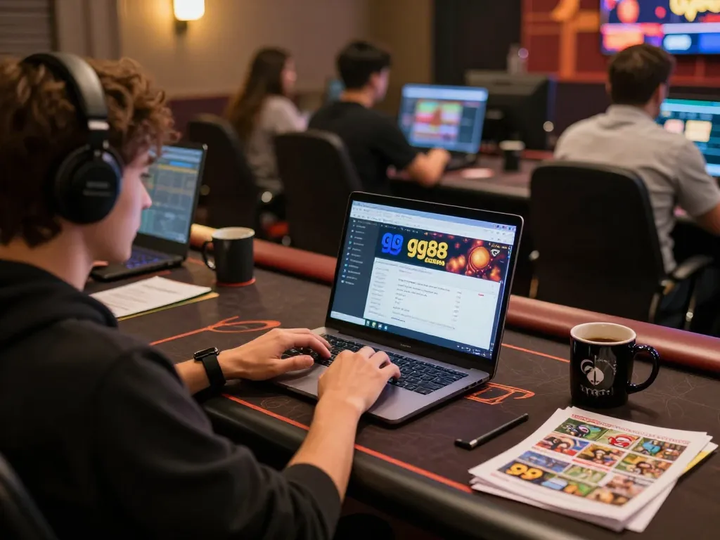 Engaging online gaming session at gg88, showcasing a user focused on the casino interface.