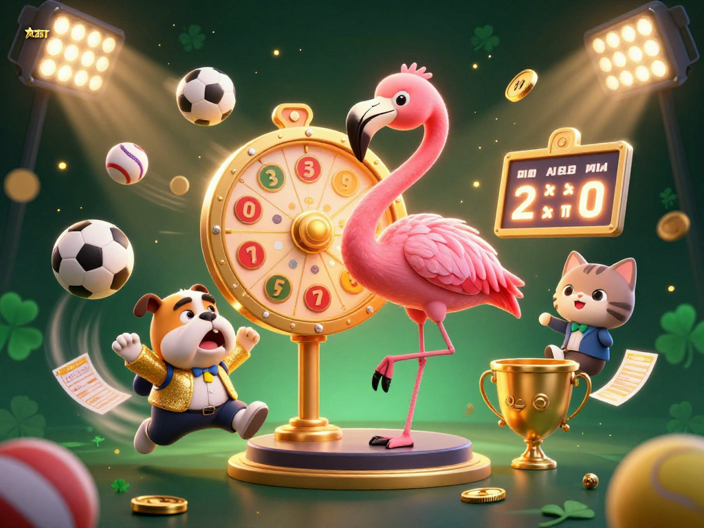 Engage with exciting games at 8XBET featuring a vibrant prize wheel and dynamic sports elements.