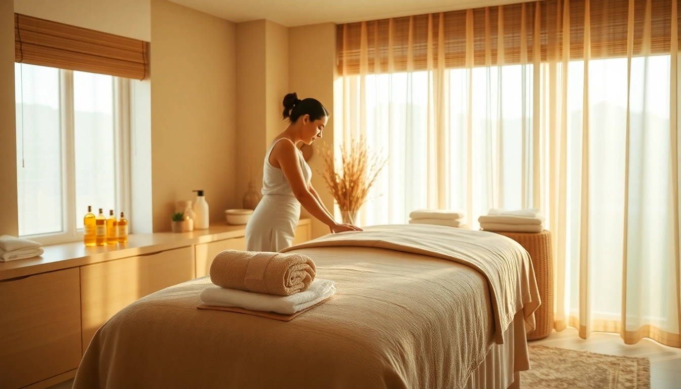 Relaxing 동탄출장마사지 setting with a professional therapist and calming ambiance.