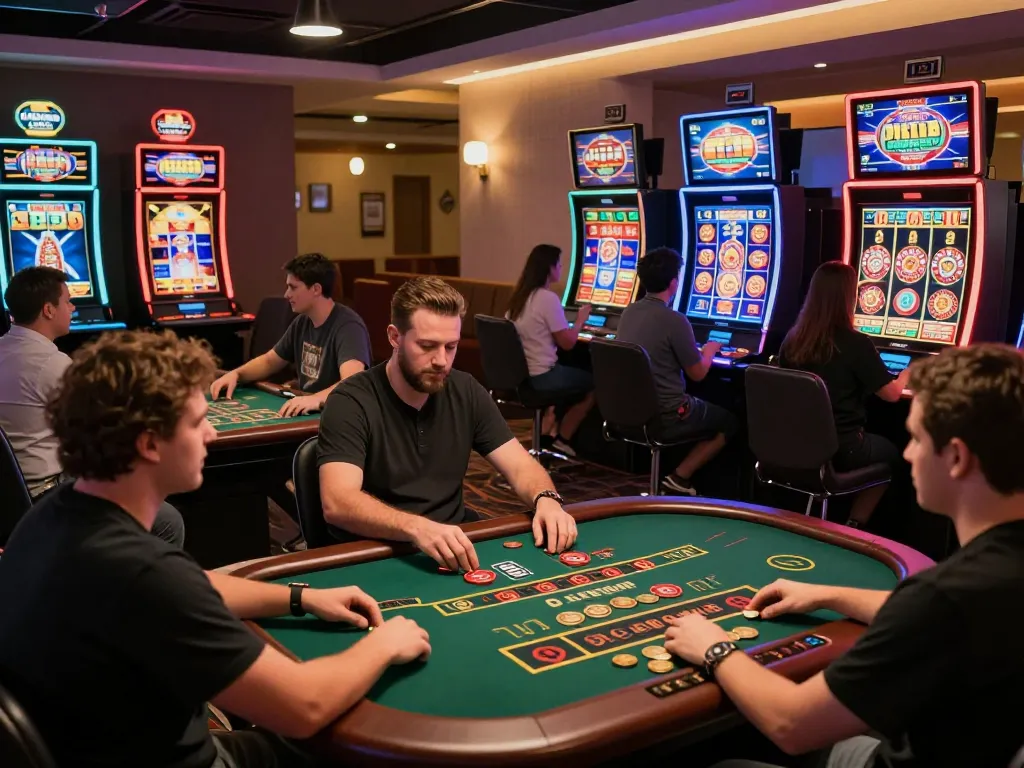 Players enjoying online gaming at CM88 with vibrant screens and strategy-filled action.