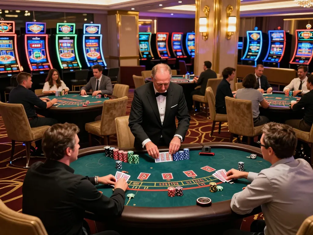 Players at blackjack tables enjoying engaging games at the Go 88 casino floor.