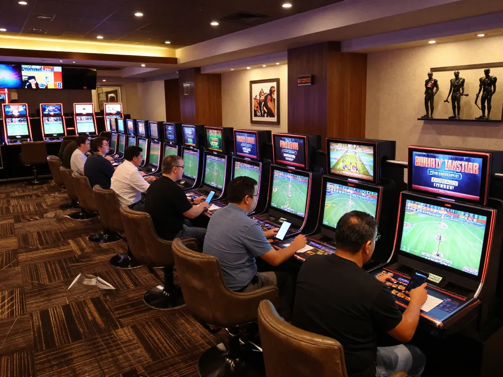 Sports betting excitement at dash88 with live events and engaged bettors in a luxury lounge