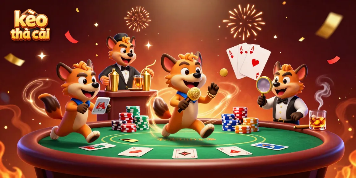 Join the fun at kèo nhà cái with lively hyenas showcasing sports betting excitement in a vibrant casino.