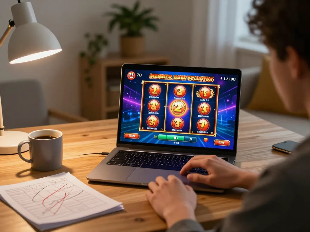 Player winning with program bonus member baru INDOSLOT88 in an inviting home gaming environment
