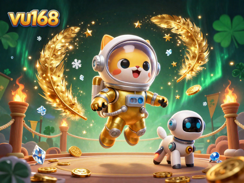 Betting with vu168: Enjoy thrilling casino adventures amid a galactic scene full of vibrant details.