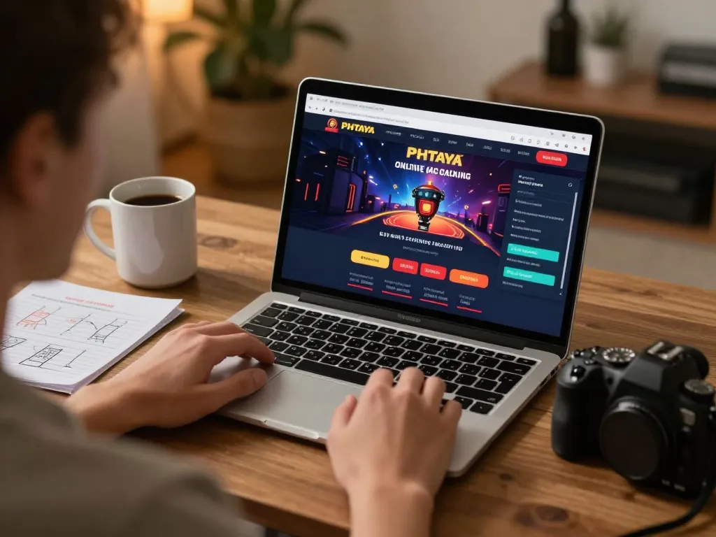 PHTAYA online gaming setup with player engaging in responsible gambling strategies.