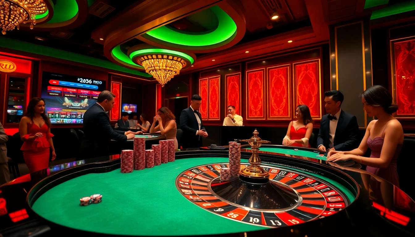 Exciting gameplay at a luxurious casino with digital interface https://b52gamee.com/ and vibrant poker chips.