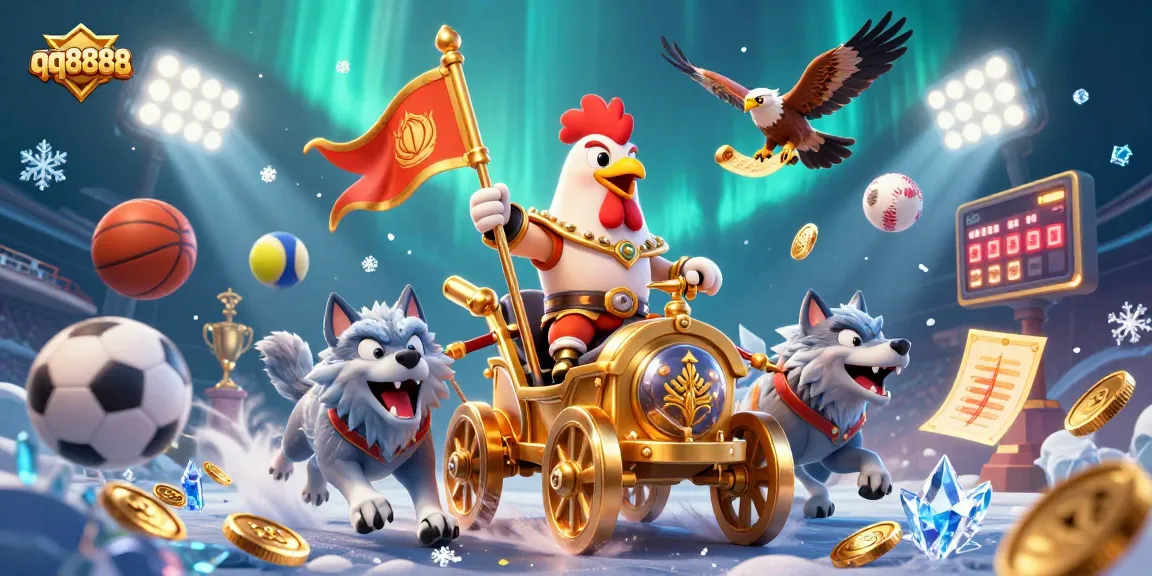 Bet on qq8888 with the dynamic rooster warlord and exhilarating sports action scene.