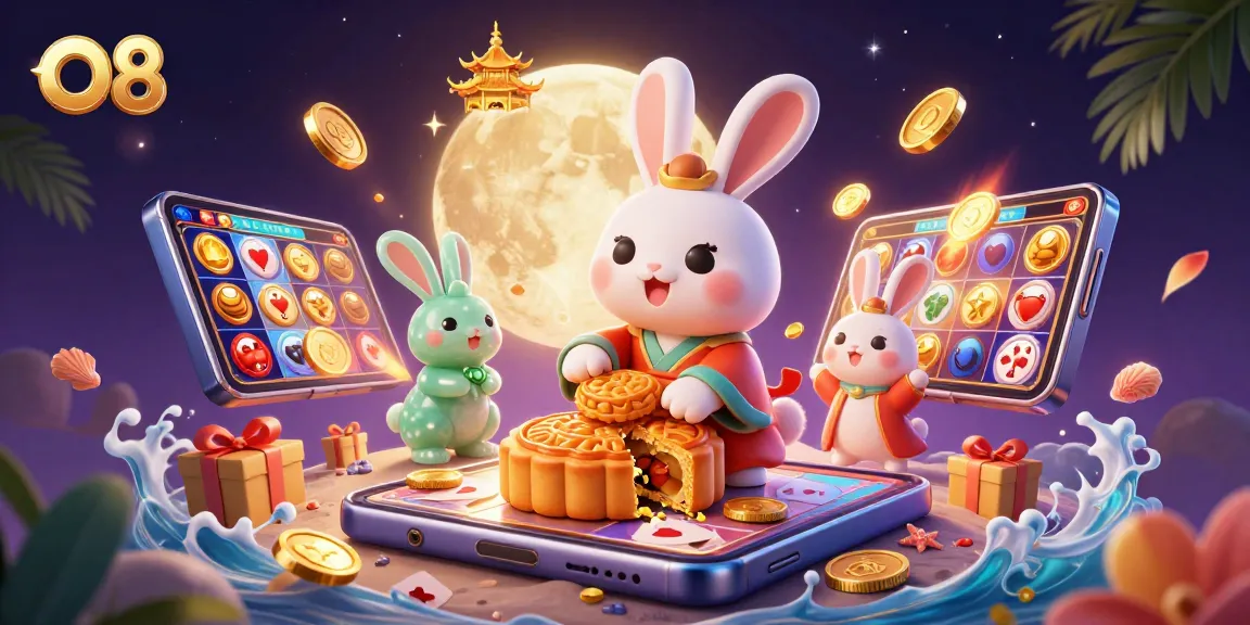 Experience winning moments with O8 in a vibrant casino-themed lunar setting filled with games and rewards.
