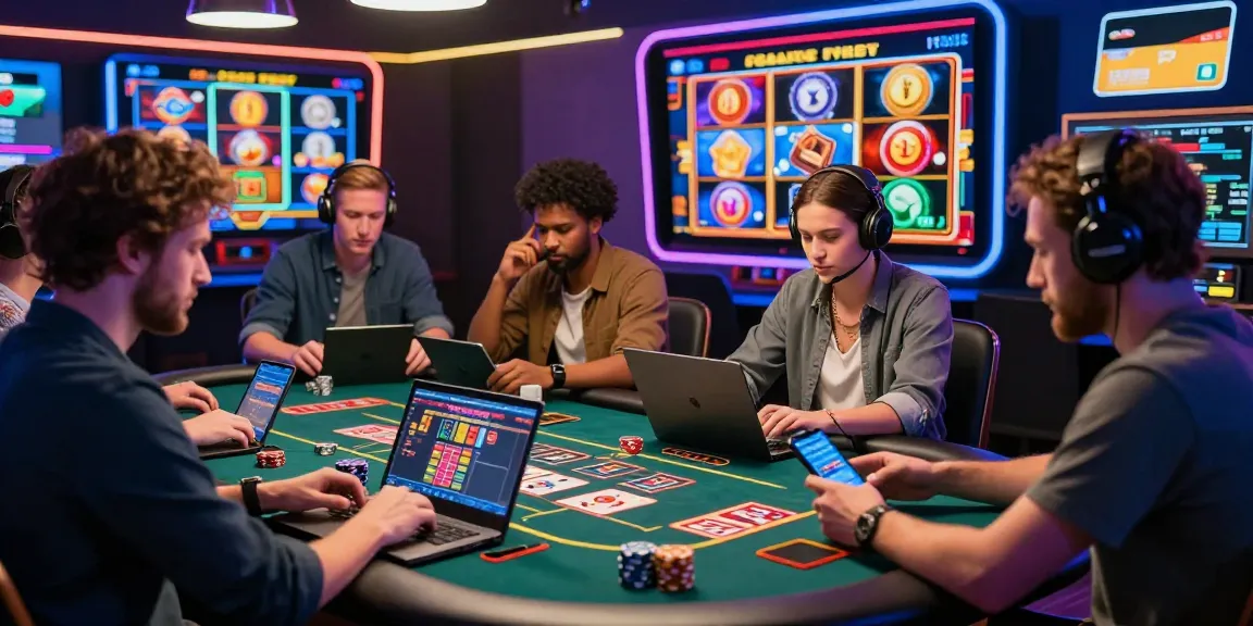 Players engaging in thrilling online credit card casino games at https://jumpspace.org.uk, showcasing excitement and digital variety.