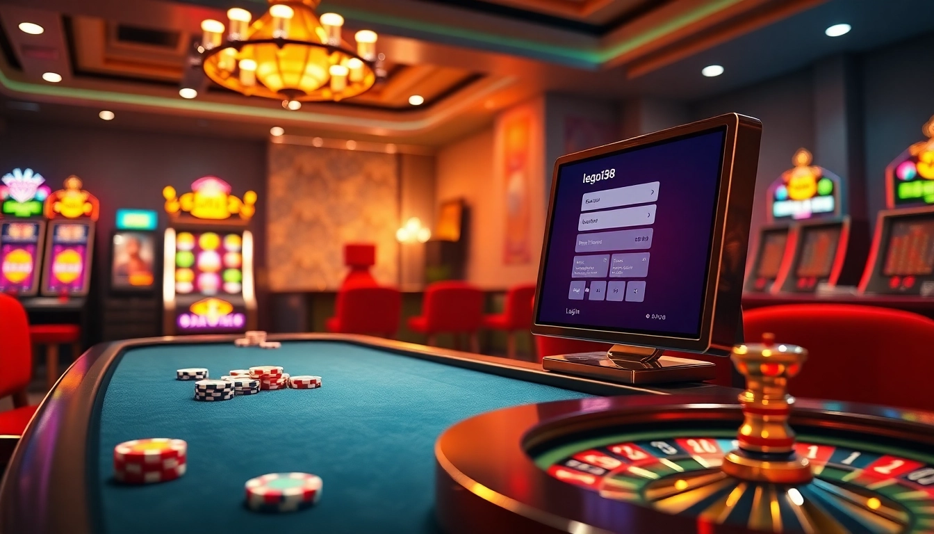 Engaging online gambling scene featuring "lego138 login" with vibrant casino elements.