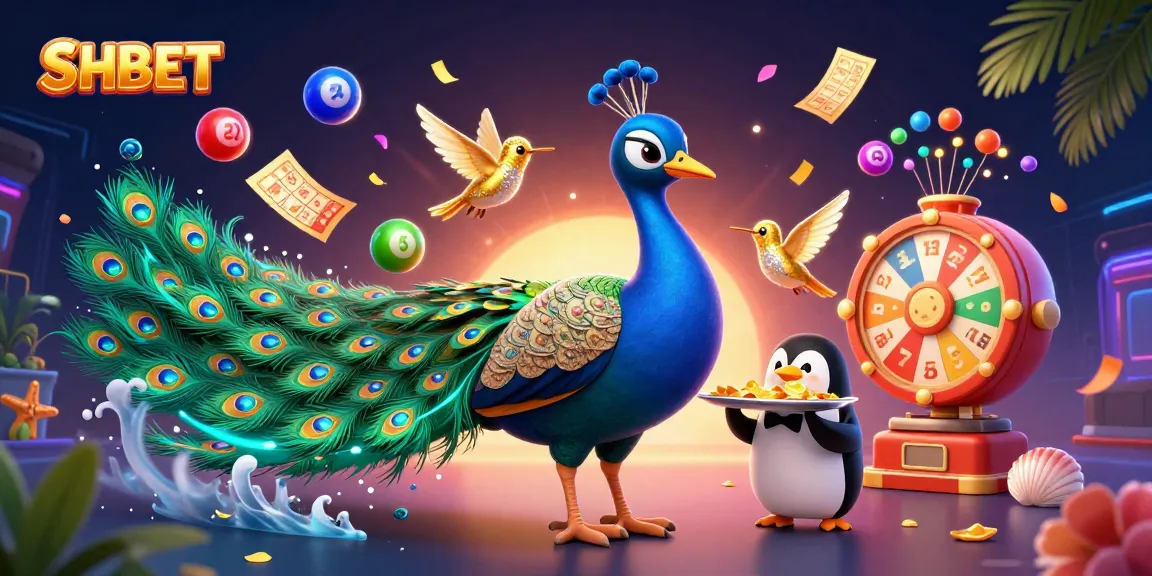 Win big at SHBET with a vibrant 3D casino scene featuring unique characters and exciting game elements.