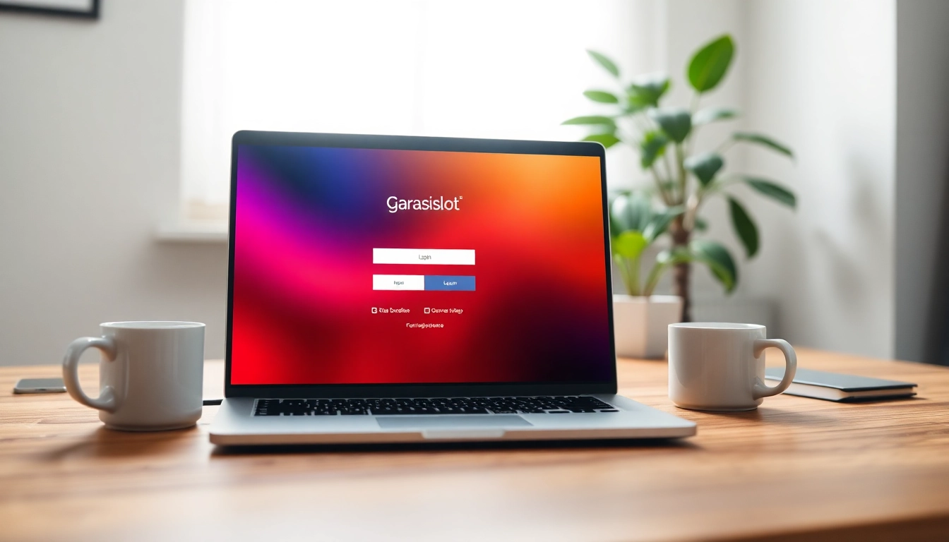 Masuk ke garasislot login dengan tampilan modern di desktop yang rapi.