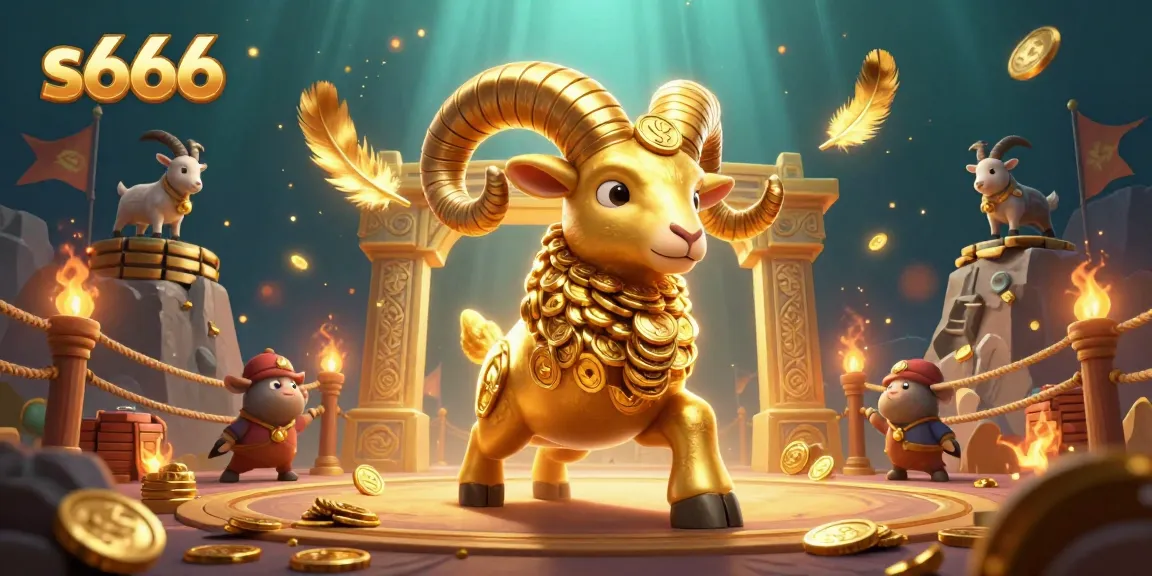 Join the excitement at s666 with the golden ram charging toward jackpot wins while surrounded by swirling fortunes.