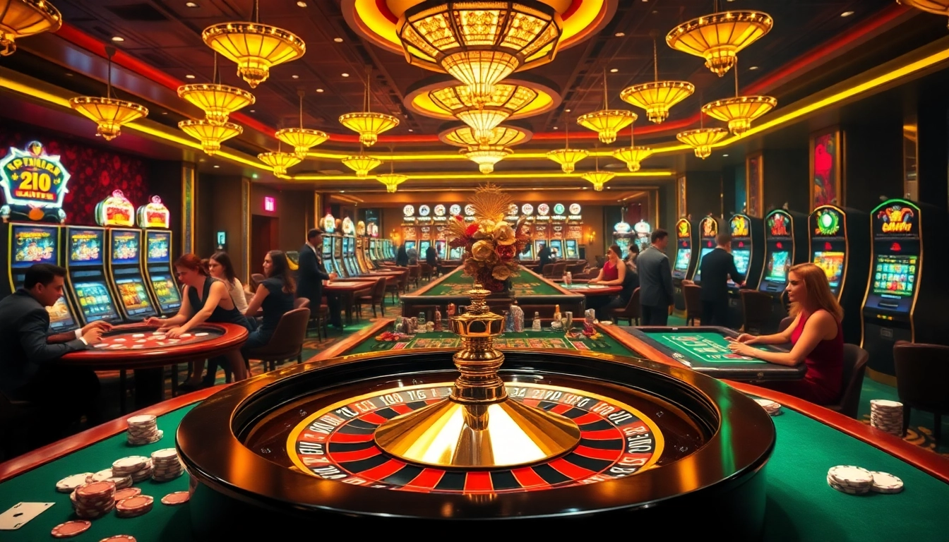 Exciting casino action at https://sunwin11.sh/ with vibrant roulette, poker chips, and energetic players.