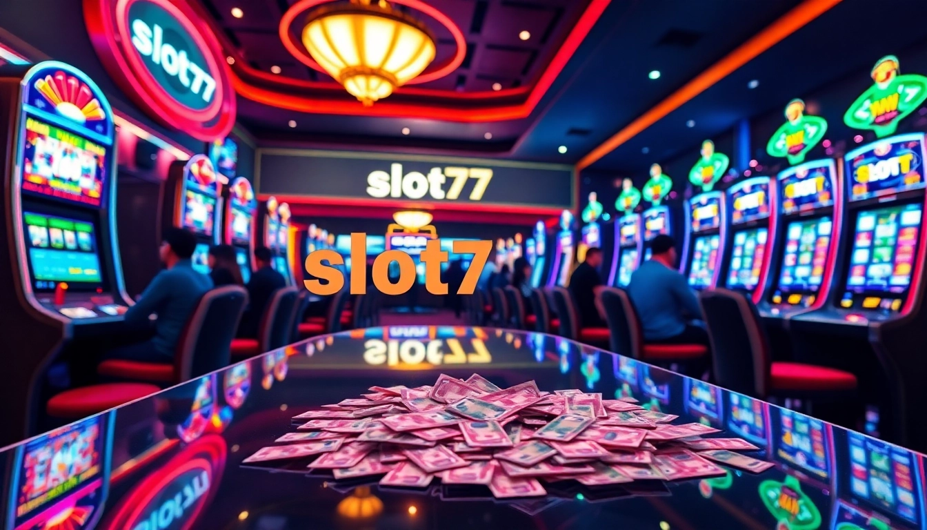 Players enjoying the thrilling experience of slot777 games in a vibrant casino environment.
