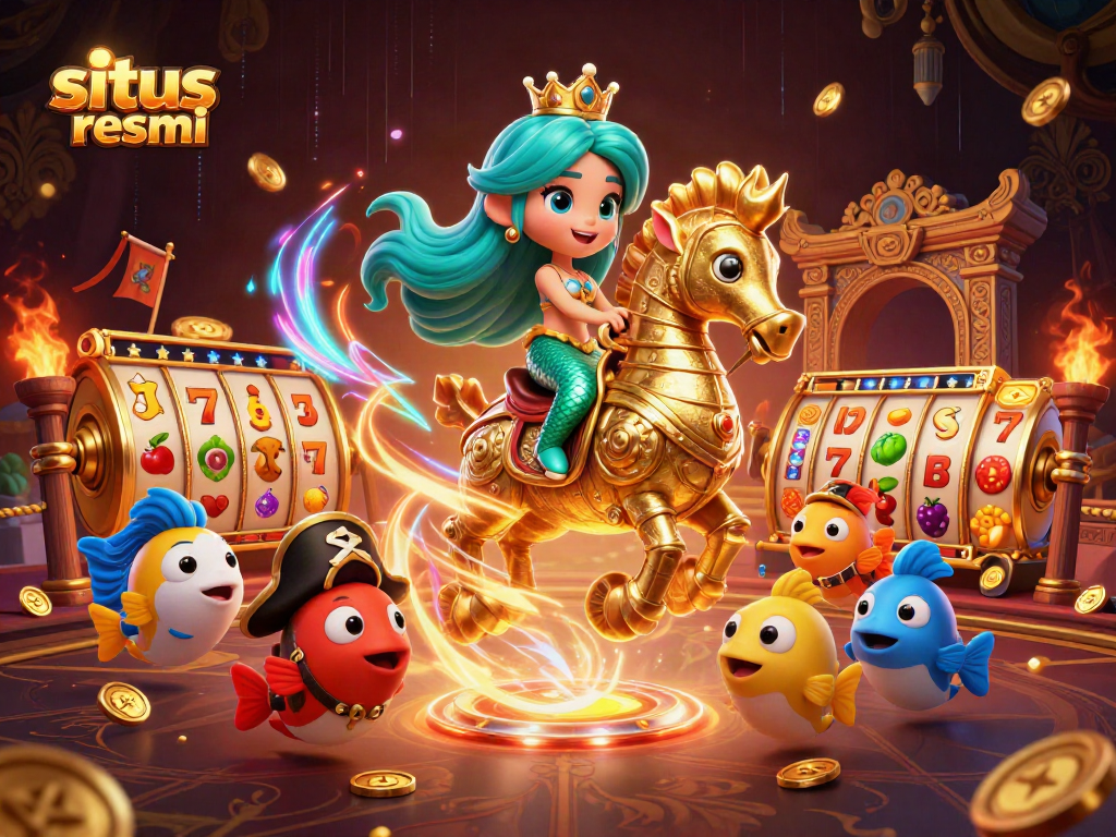 Menangkan permainan di situs slot resmi dengan putri duyung dan kuda laut yang megah!