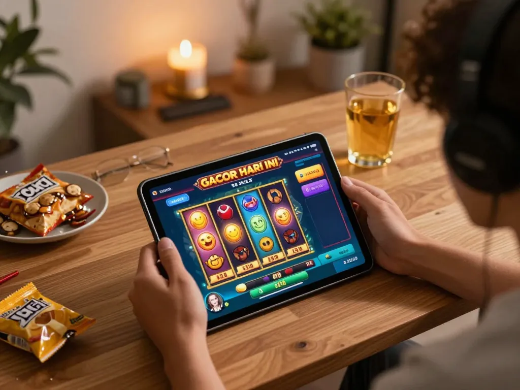 Engaging with slot gacor hari ini on a tablet in a cozy home office setting while enjoying jackpot potential.