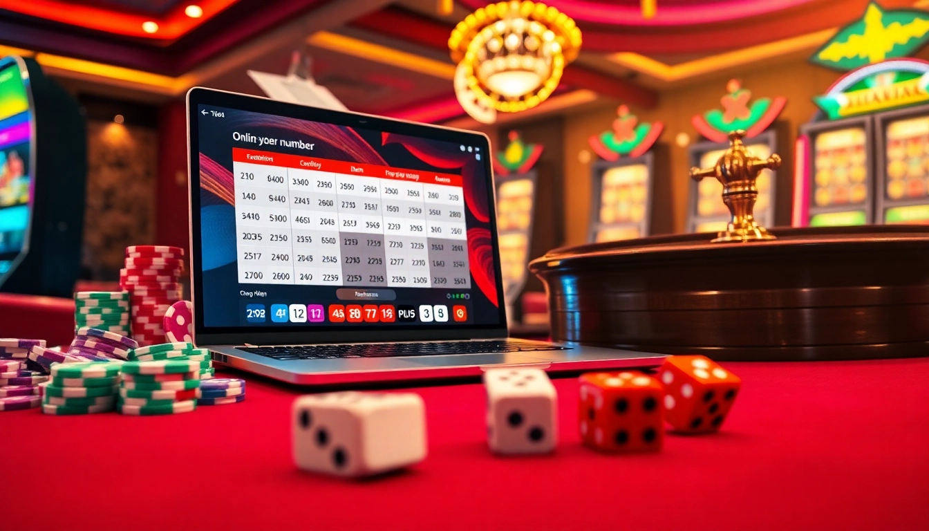 Online digital interface displaying lô đề trực tuyến betting slips and live results with vibrant chips