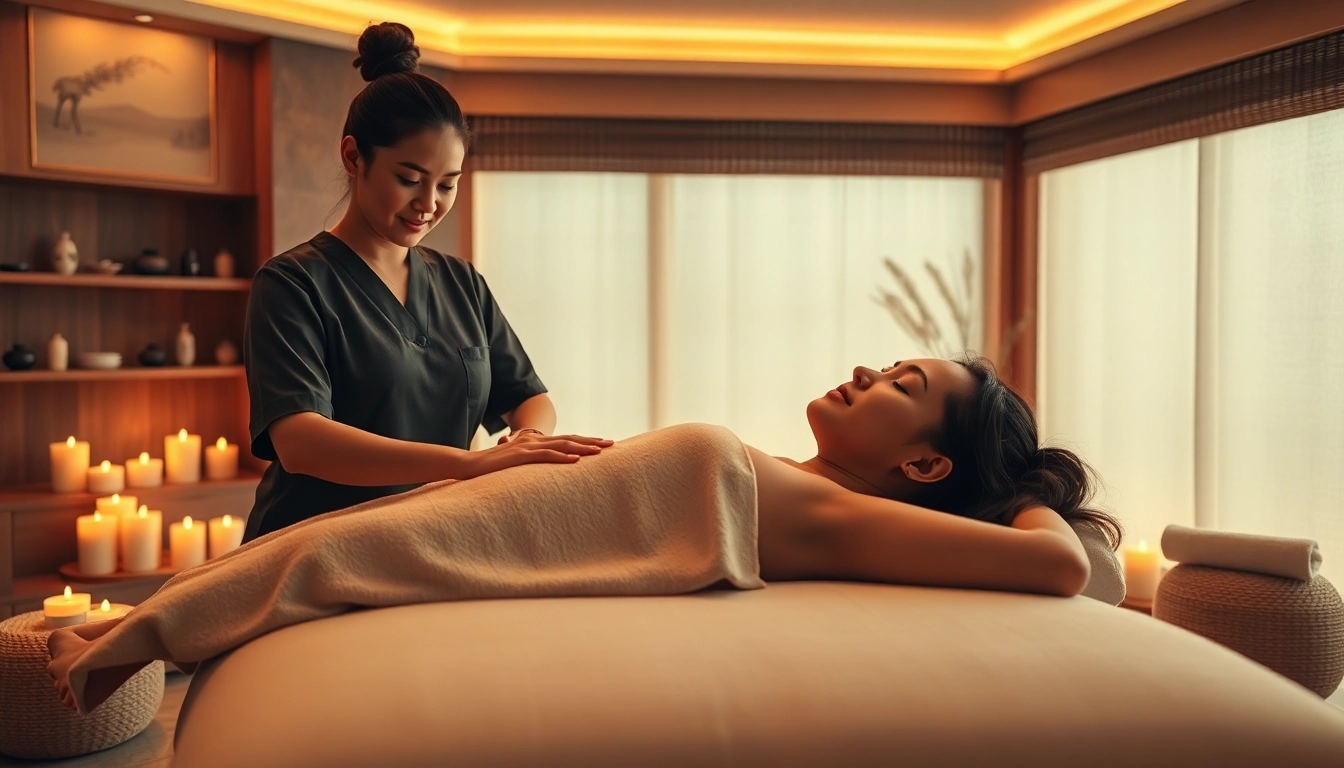 Relaxing 동탄출장마사지 experience with a professional therapist in a serene spa environment.