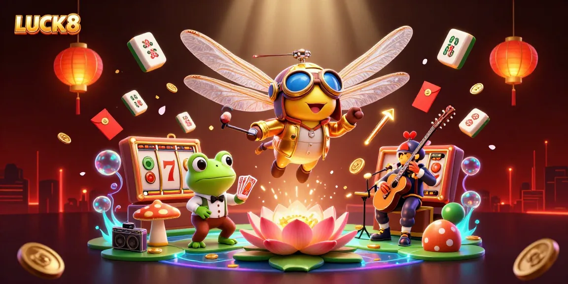 Experience the electrifying action of LUCK8's vibrant casino scene with dynamic gaming elements.