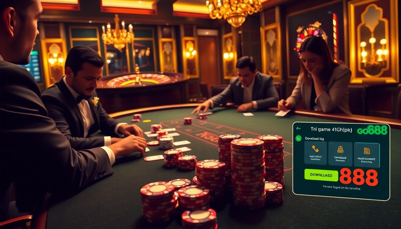 Experience the excitement of tải game go88 with vibrant casino scenes and poker action.