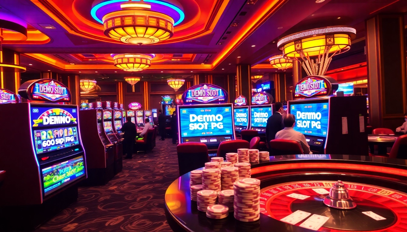 Engage in thrilling demo slot pg gameplay amidst a luxurious casino atmosphere