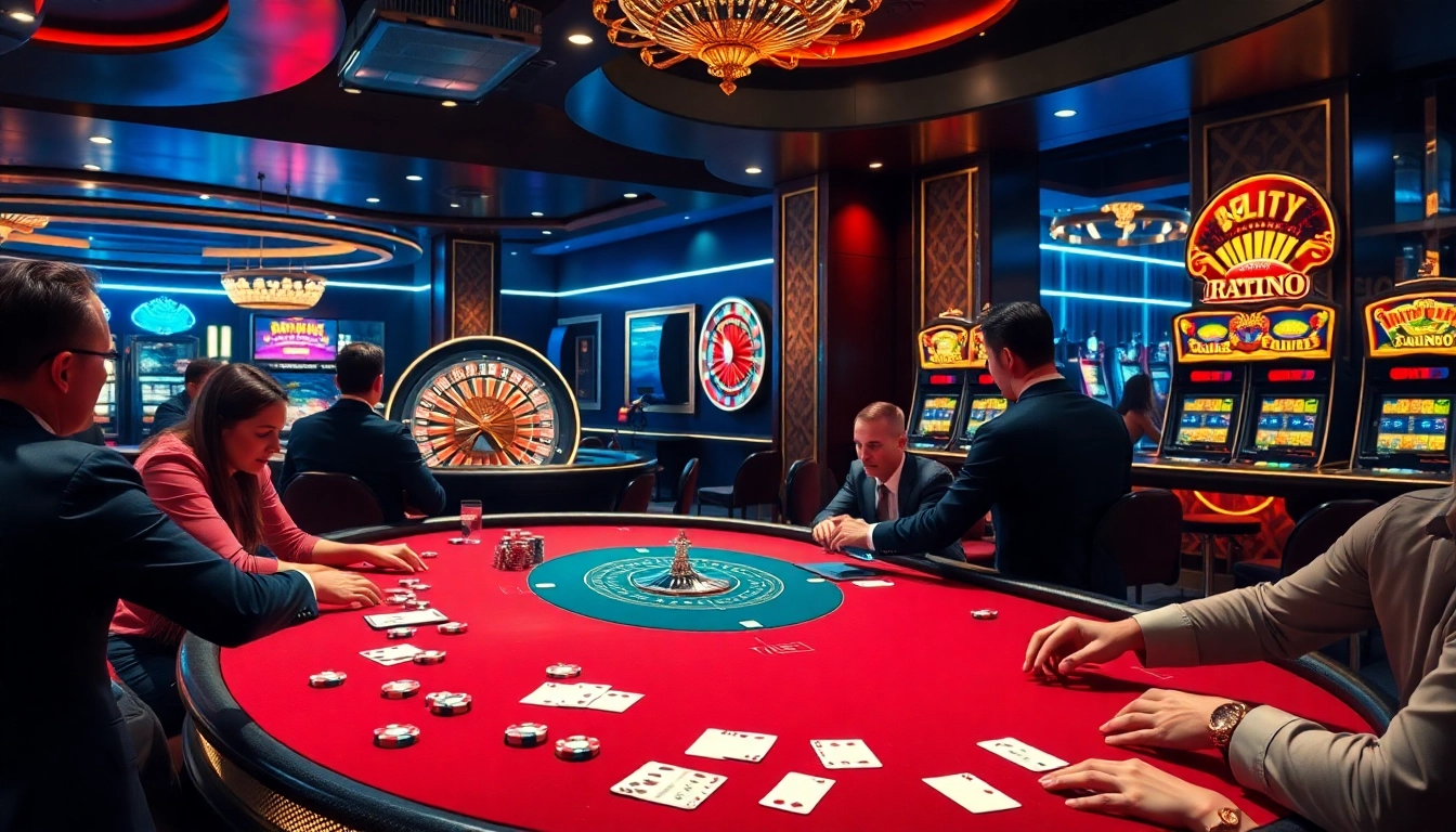 Engaging players at a vibrant poker table in the luxurious Rik vip casino environment.