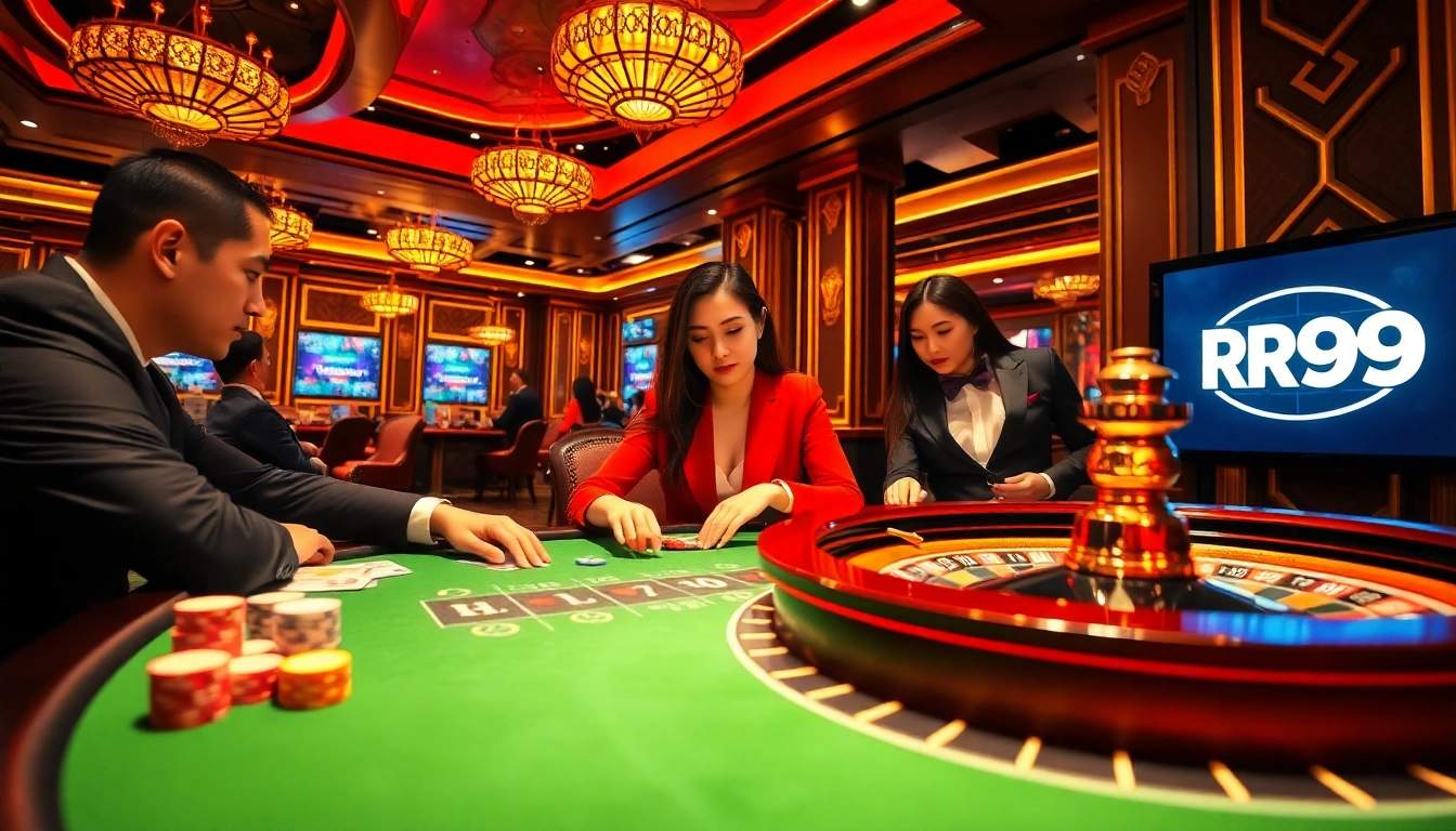 Experience the thrill of gambling at a casino with RR99 APP on display.