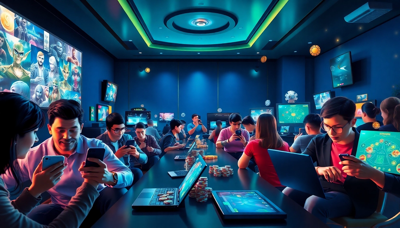 Online gaming experience at https://f8beta2.support/ featuring diverse players enjoying various games.