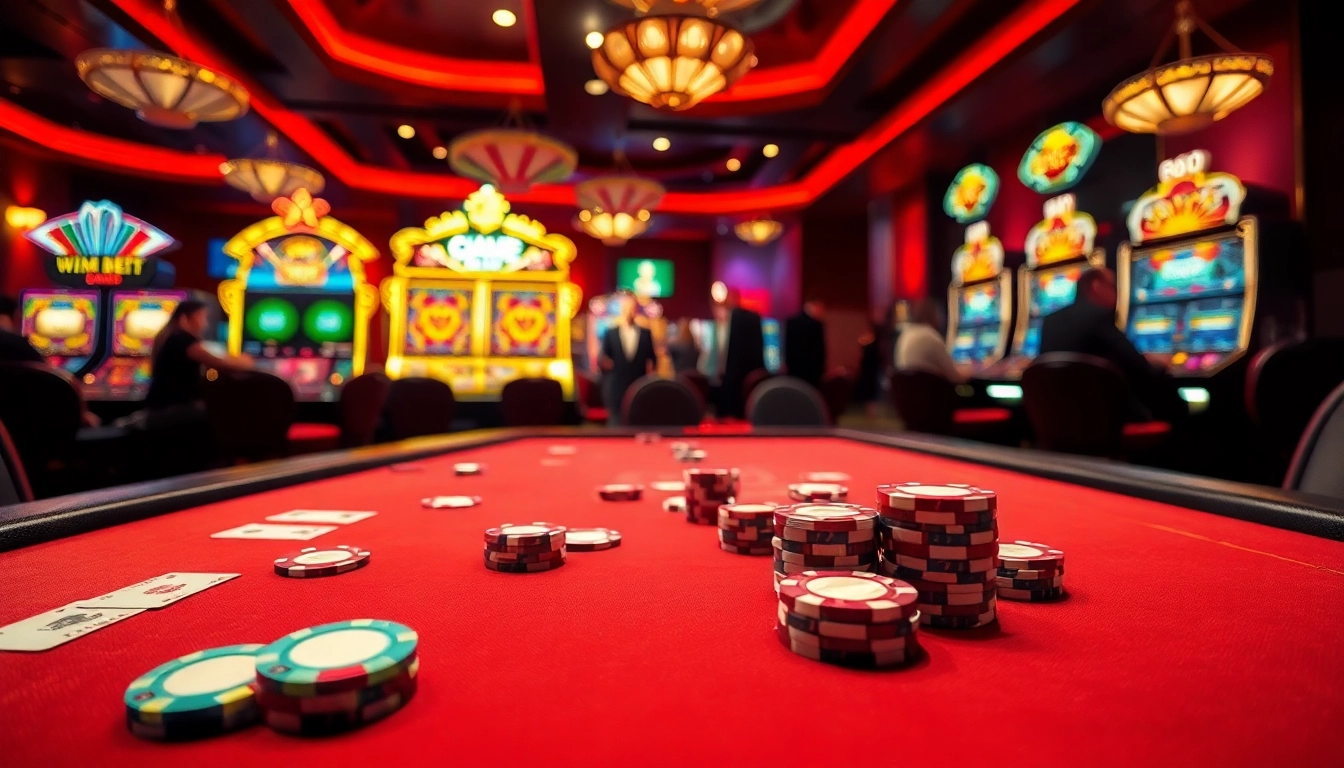 Engage with the excitement at GemBet Online Casino, featuring lively gaming tables and vibrant atmosphere.