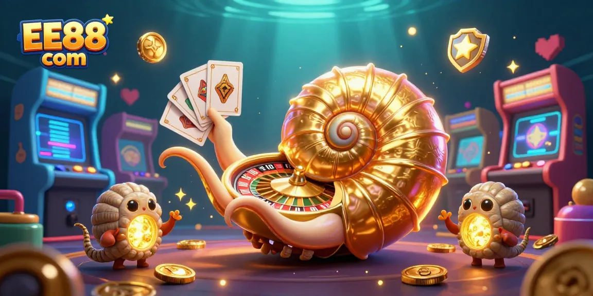 Experience thrilling casino action with EE88 com's interactive gaming scene featuring a dynamic nautilus roulette wheel.